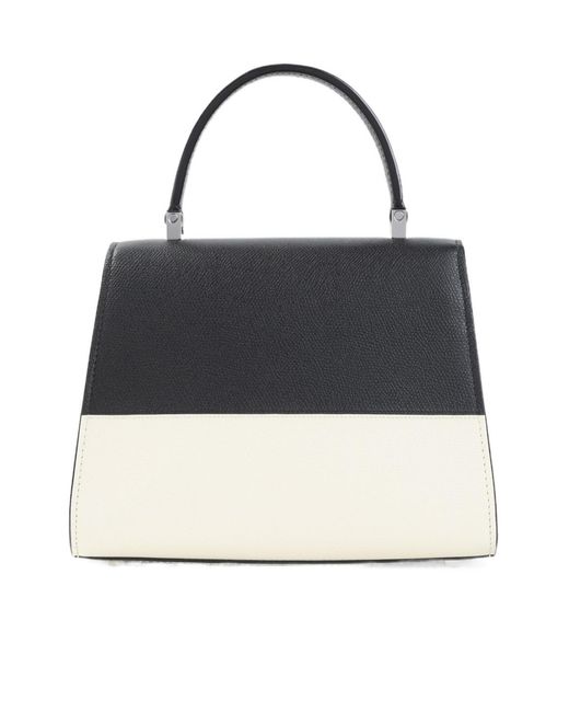 Valextra Black Iside Mini Top Handle Bag