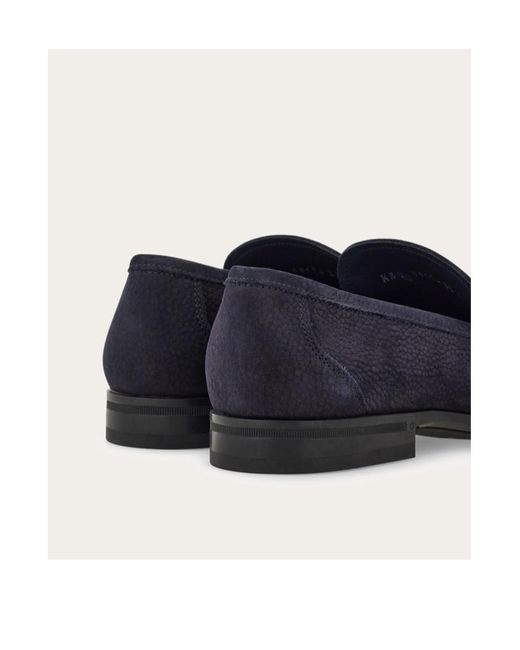 Ferragamo Blue Ferragamo Gancini Buckle Loafers for men