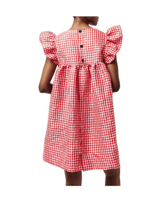 Ganni Red Ruffled Mini Dress