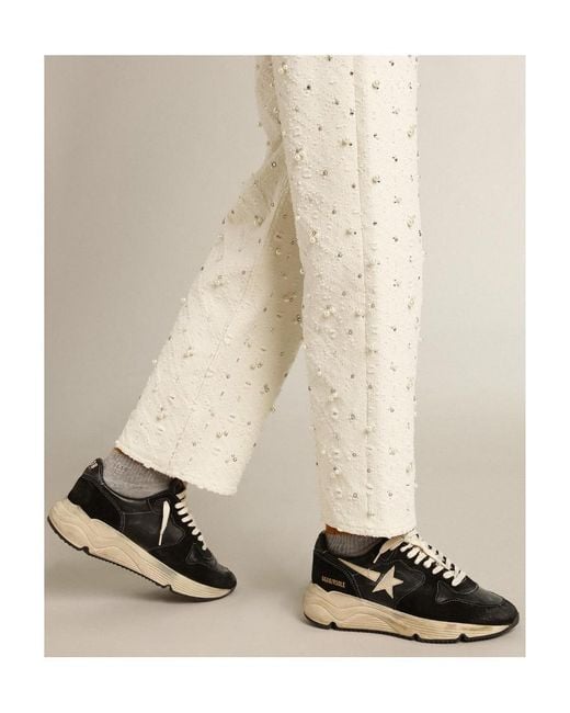 Golden Goose Deluxe Brand Black Running Sole Panelled Lace-Up Sneakers