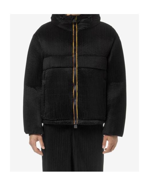 K-Way Black Claudeny Plisse Thermo Pleated Heavy Jacket for men