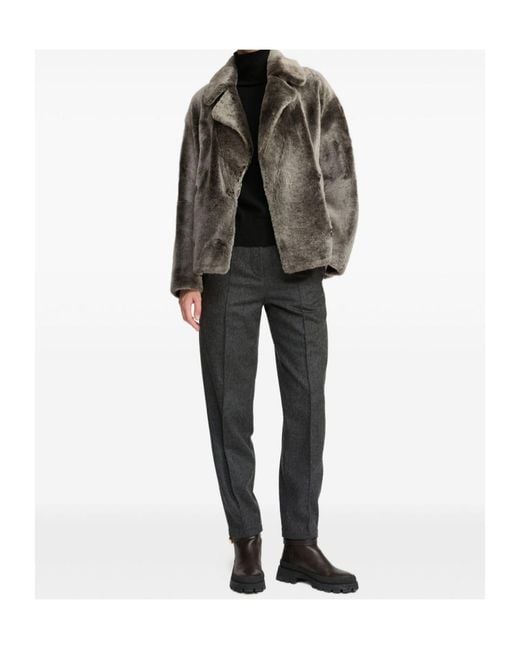 Yves Salomon Green Shearling Pea Jacket