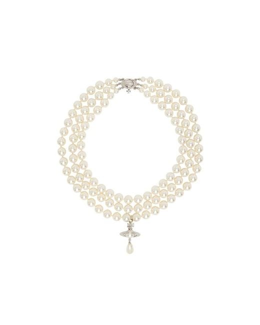 Vivienne Westwood Metallic Pearl Necklace