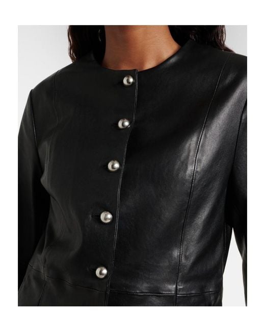 Nour Hammour Black Parlor Leather Jacket