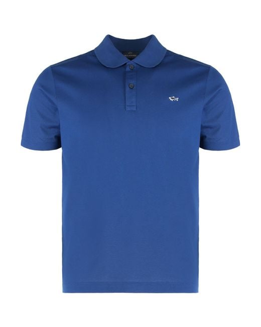 Paul Shark Men's Blue Cotton Polo Shirt