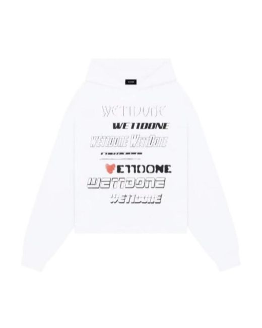 we11done White Bullet Screen Printed Hooded Sweater for men