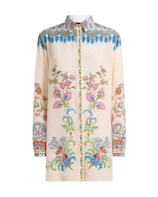 Etro White Pattern-Printed Long-Sleeved Shirt