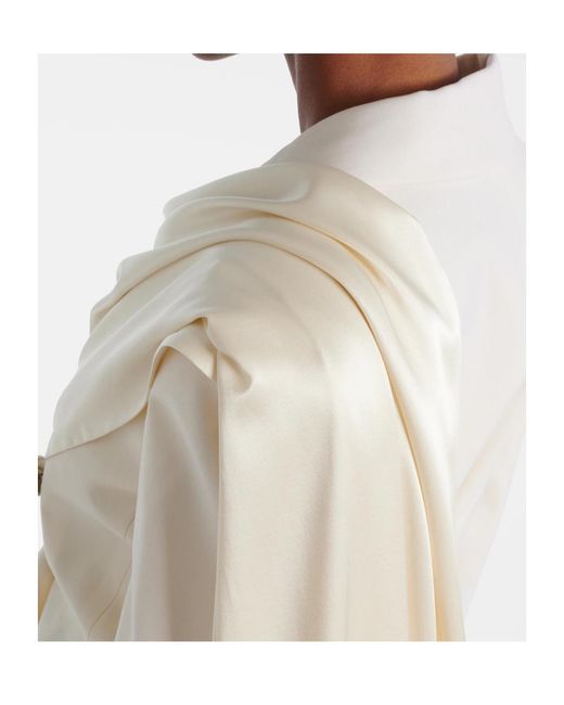 Nina Ricci White Scarf-Detail Virgin Wool Gabardine Blazer