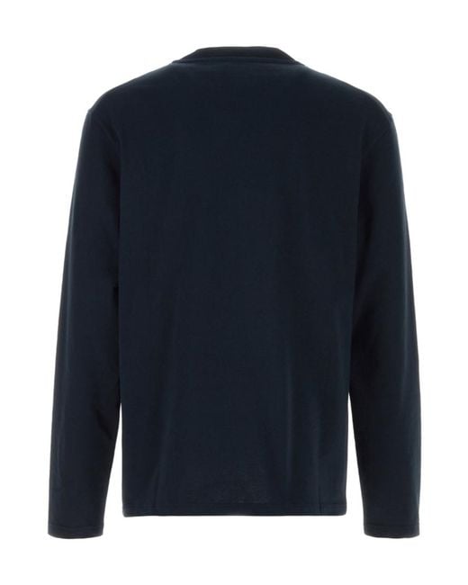 Jil Sander Blue Long-Sleeved Crewneck T-Shirt for men