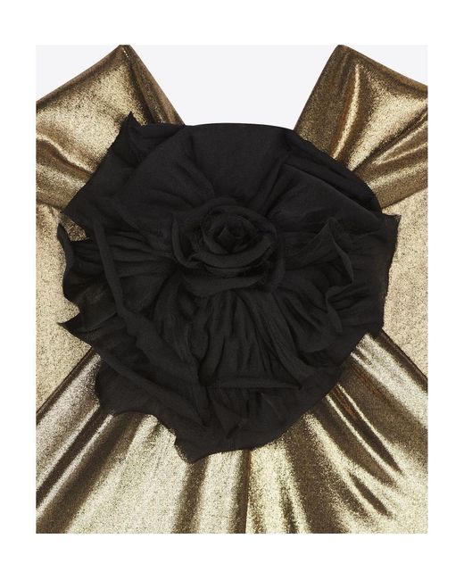 Saint Laurent Metallic Cut-Out Sleeveless Dress
