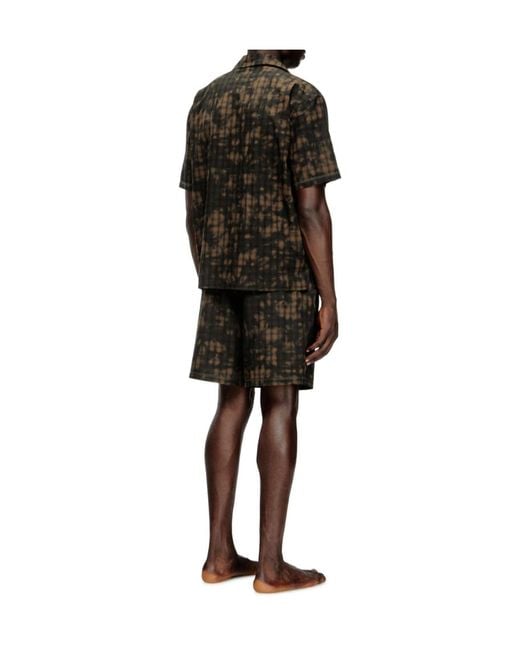 DIESEL Black Horien-Ult Patterned Pyjama Set for men