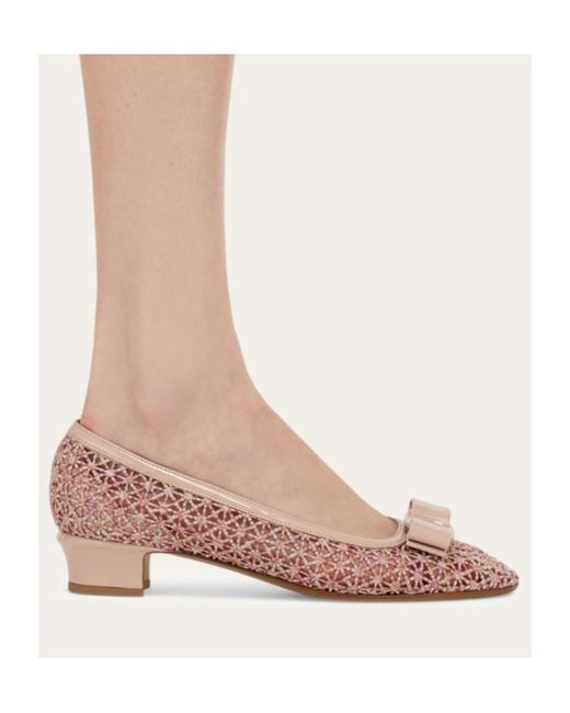 Ferragamo Pink Vara Bow Pump