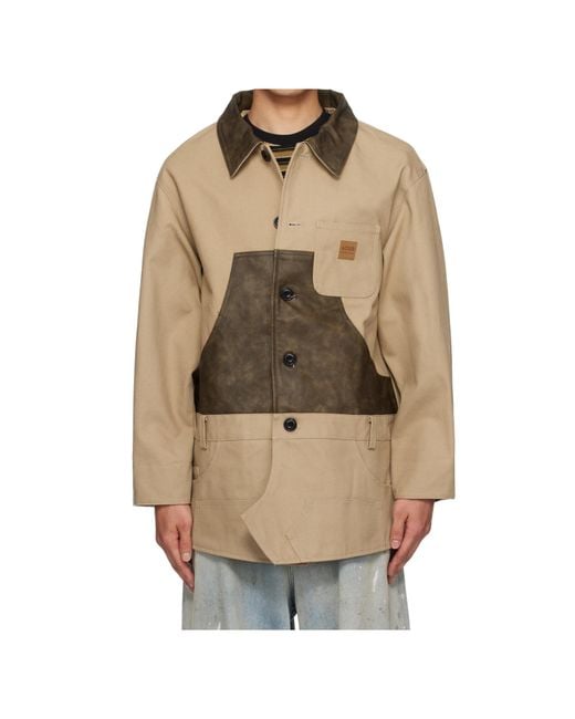 ANDERSSON BELL Natural Carpenter Shorts Inserted Jacket for men