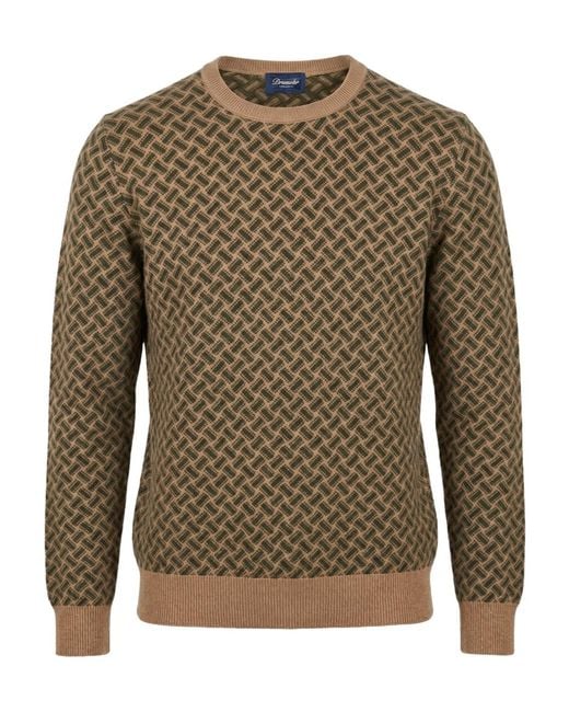 Drumohr Green Biscottino Sweater for men