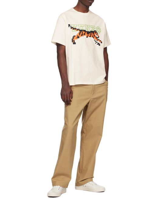 KENZO White Pixels' Oversized T-Shirt for men