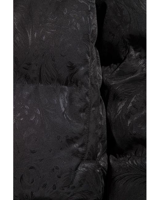 Versace Black Baroque-Printed Zipped Puffer Jacket for men