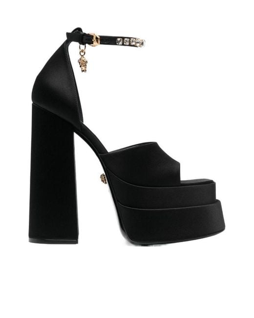 Versace Black Medusa Aevitas Platform Sandals