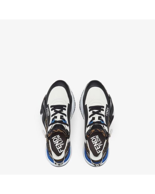 Fendi Multicolor Flow Ff Jacquard Lace-Up Sneakers for men