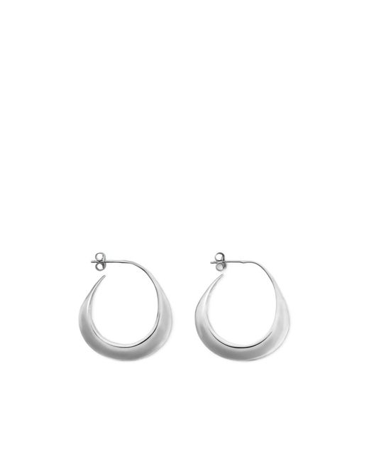 Lemaire White Hoops Drop Earrings
