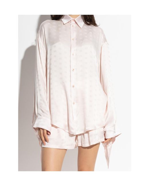 Balenciaga White Knotted Cuff Blouse