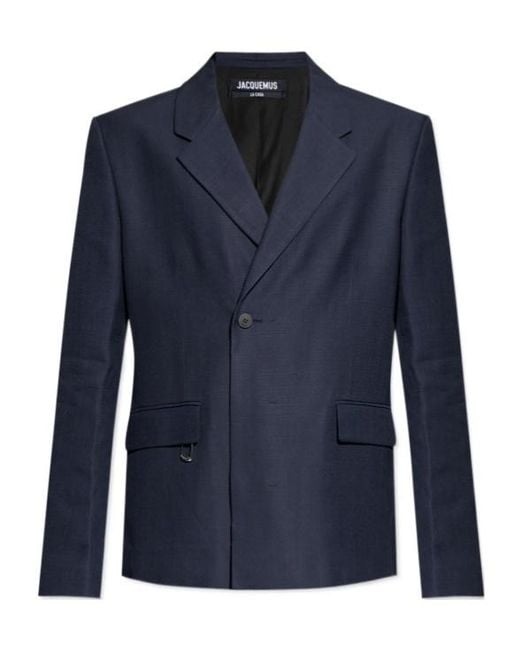 Jacquemus Blue Buttoned Blazer for men