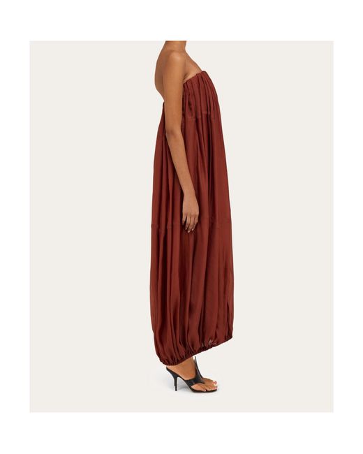 Ferragamo Red Voluminous Bustier Dress