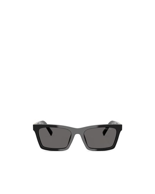Miu Miu White Eyewear Square-Frame Sunglasses