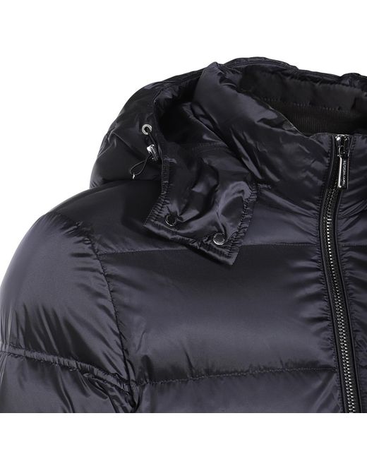 Moorer Black Hooded Quilted Jacket for men