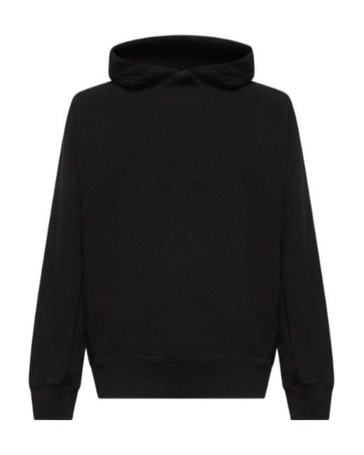 Stone Island Black Logo Patch Long-Sleeved Hoodie for men