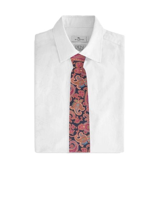 Etro Red Paisley-Motif Tie for men