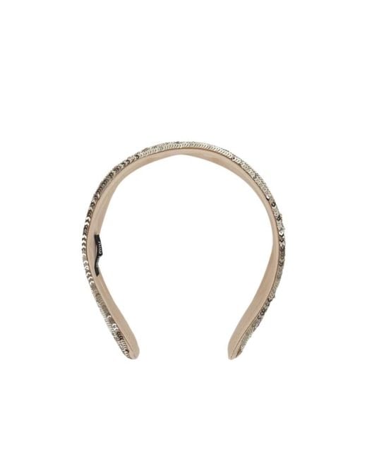 Miu Miu Metallic Sequin-Embellished Wide Headband