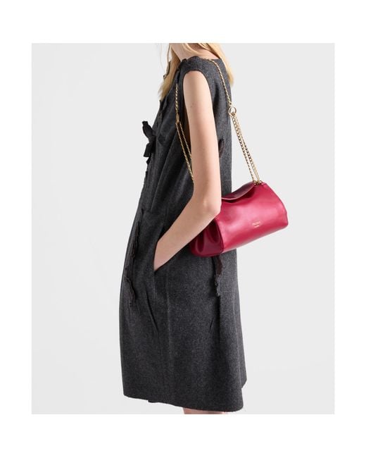 Prada Red Small Tumulte Nappa Leather Bag