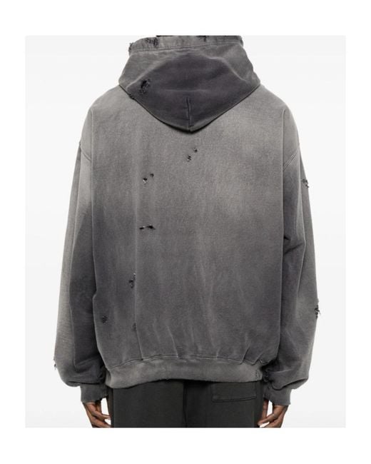 Maison Mihara Yasuhiro Gray Distressed Drawstring Hoodie for men