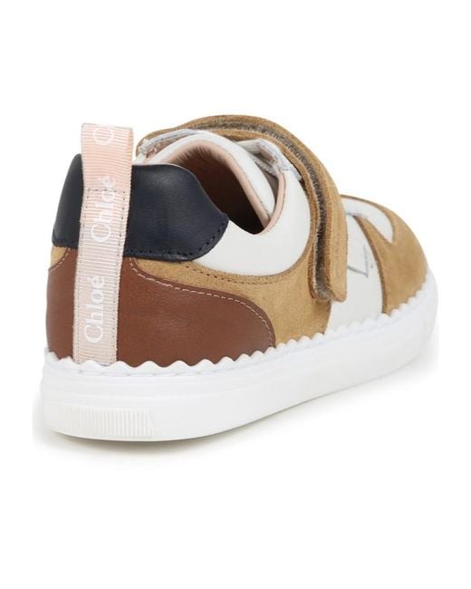 Chloé White Round-Head Sneakers