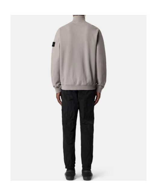 Stone Island Gray Regular-Fit Track Jacket With Ribbed Inserts for men