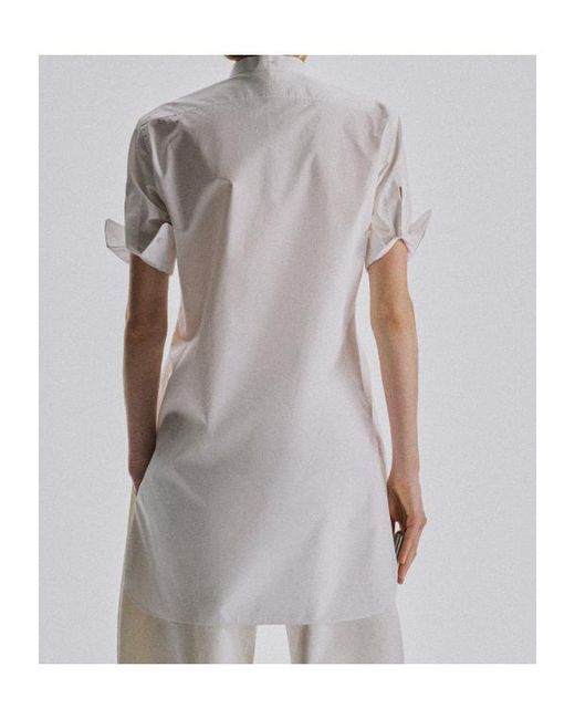 The Row White Elaris Bib-Panel Shirt