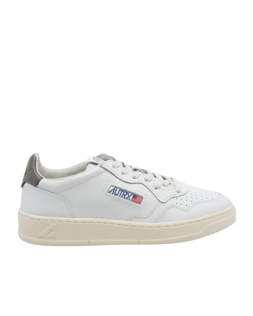 Autry White Medalist Perforated Low-Top Sneakers for men