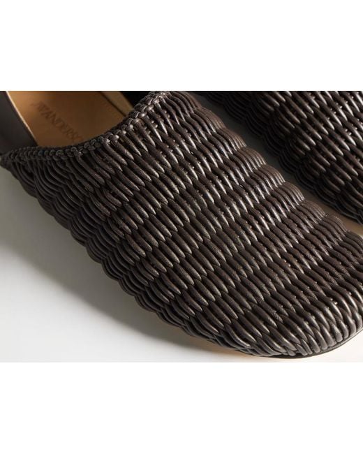 J.W. Anderson Brown Woven-Leather Mules for men