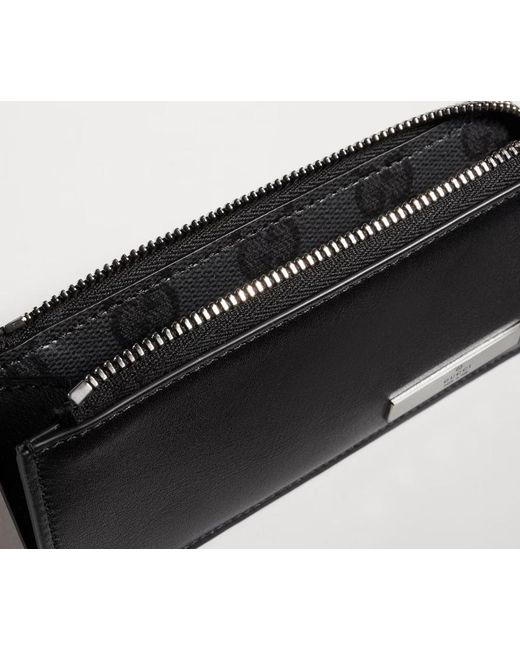 Gucci Black Card Holder With Metal Tag for men