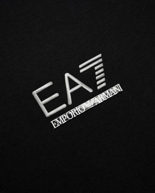 EA7 Black Polo Shirt With Logo Pattern for men