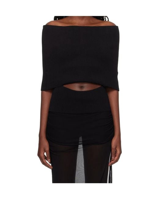 Christopher Esber Black Off-Shoulder Top