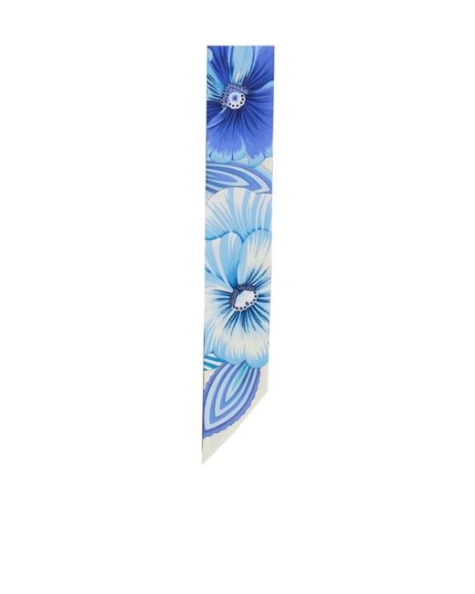 Ferragamo Blue Brezza Print Silk Bandeau