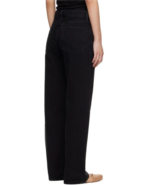 Agolde Black Arc Criss Cross Curved Leg Jeans