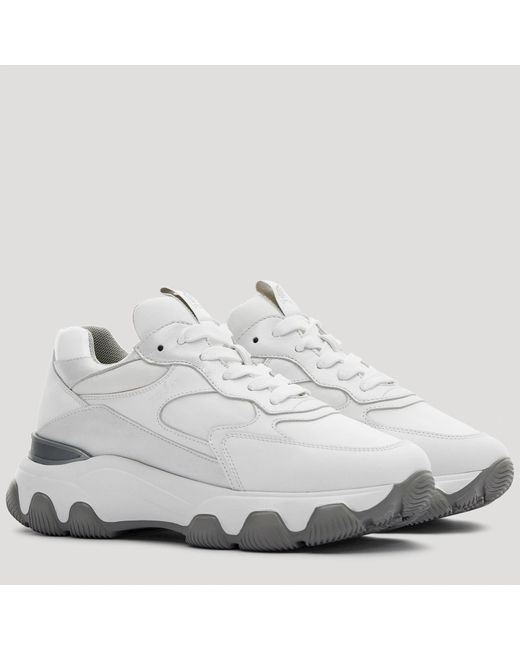 Hogan White Hyperactive Lace-Up Sneakers