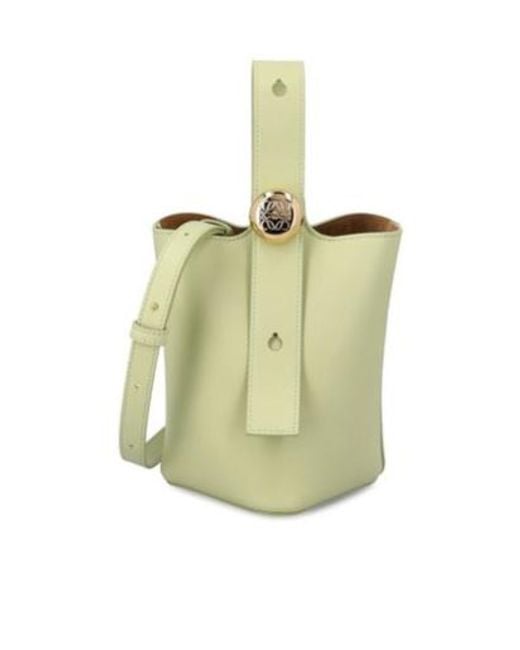 Loewe Green Pebble Mini Bucket Bag