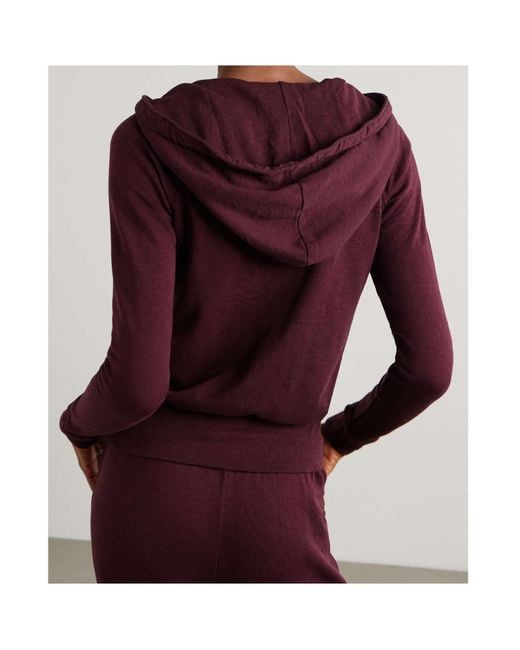 James Perse Purple Long Sleeve Sweatshirt Jacket