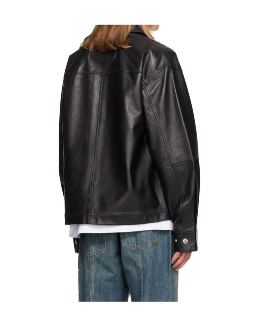Helmut Lang Black Lapel Leather Jacket for men