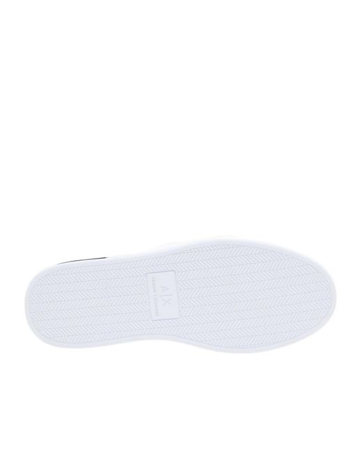 ARMANI EXCHANGE White Quilted Sneakers for men