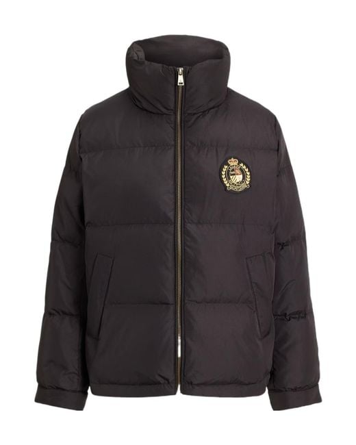 Ralph Lauren Black Real Leather Shorts Puffer Jacket