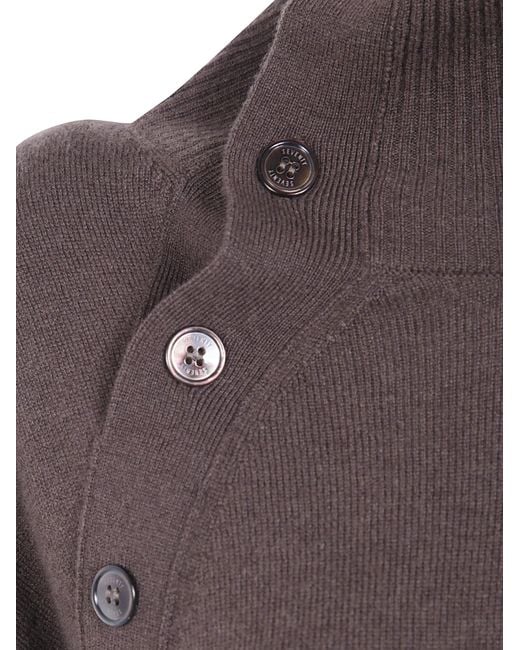 Seventy Brown High-Neck Blended Sweater